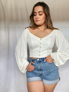 Wildest Dreams Ruched Cropped Top-FINAL SALE