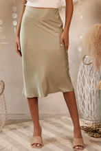 Load image into Gallery viewer, Simply Chic Satin Midi Skirt
